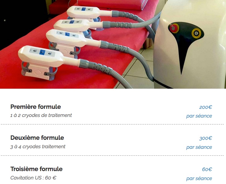 Tarifs cryolipolyse